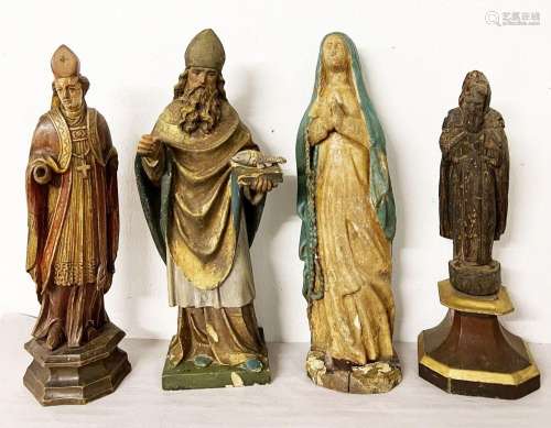 4 Figuren von Heiligen und der Mutter Gottes/ 4 figures of s...