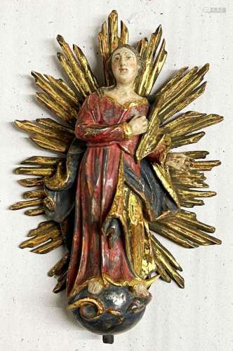 Immaculata/ Virgin Mary. Frühes 19. Jh., Holz, im Strahlenkr...