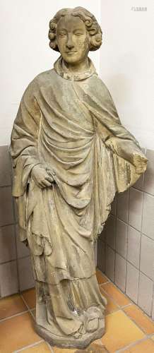 Apostelfigur/ Figure of an apostle. Franken, wohl gotisch, 1...