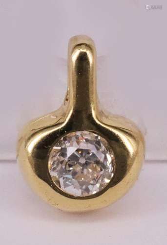 Anhänger, 585er GG, ca. 0,5 ct Altschliff Diamant, mind. vsi...