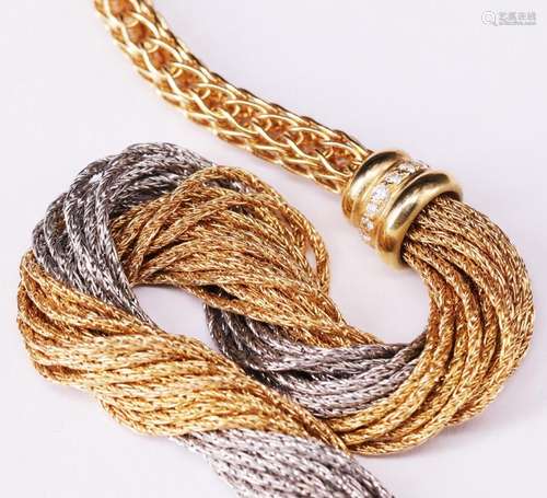 Bicolor Collier / two coloured collier. 750er WG/GG, das Mit...