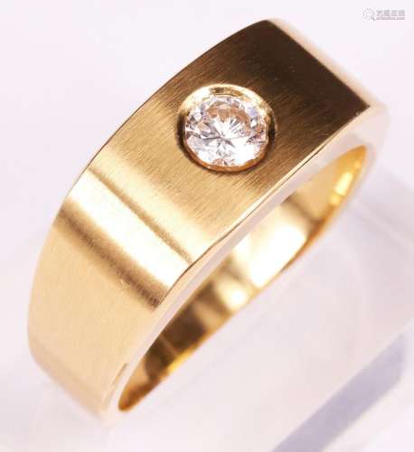 Breiter Ring, 750er GG, Brilliant 0,49 ct, si-p1, 17,32 g...