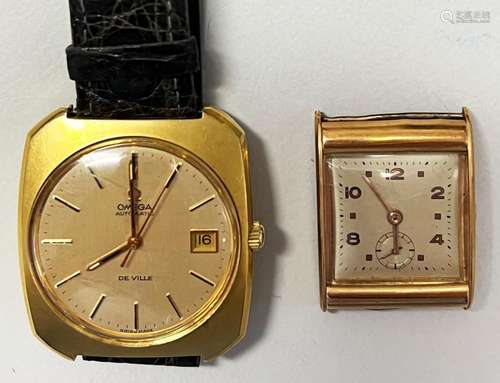 2 Herrenarmbanduhren/ 2 men's wrist watches: Omega, Automati...