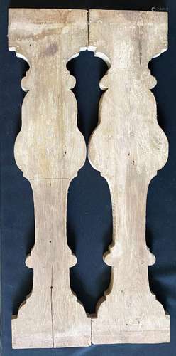 Paar Pilaster aus Holz, Altersspuren, 80 x 18,5 x 2 cm; Pair...