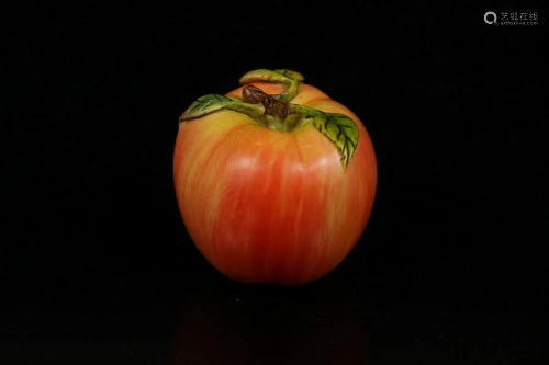CHINESE POLYCHROMED RARE MATERIAL APPLE