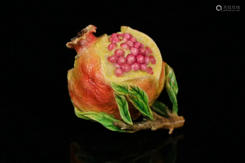 CHINESE POLYCHROMED RARE MATERIAL POMEGRANATE