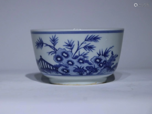 CHINESE BLUE-AND-WHITE BOWL DEPICTING 'FLORAL', 'QING YONGZH...
