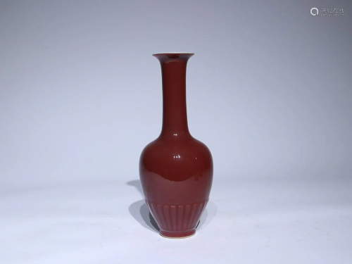 CHINESE SACRIFICIAL-RED-GLAZED VASE, 'QING KANGXI' MARK