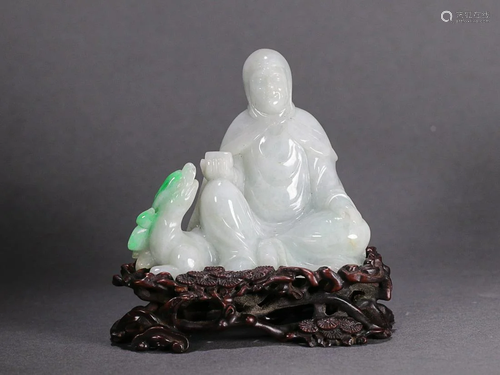 CHINESE JADEITE FIGURE OF ARHAT