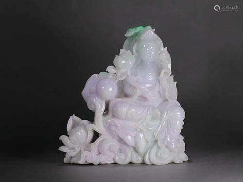 CHINESE JADEITE FIGURE OF GUANYIN