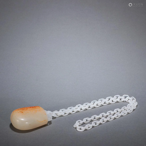CHINESE HETIAN JADE NECKLACE WITH PENDANT