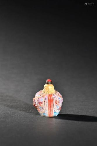 CHINESE GILDED ON PAINTED-ENAMEL GLASS SHOUXING-FORM SNUFF B...