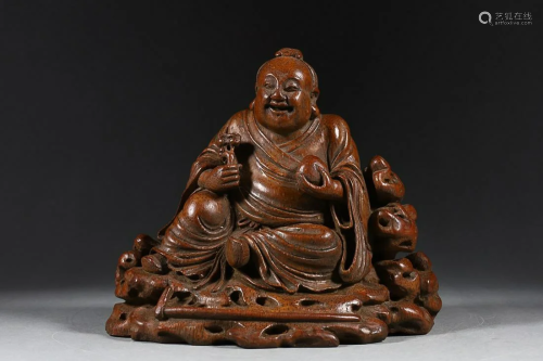 CHINESE BAMBOO FIGURE OF DONG FONGSHUO