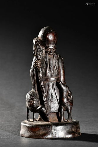 CHINESE AGARWOOD FIGURE OF SHOUXING