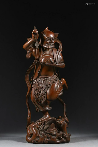 CHINESE BOXWOOD FIGURE OF KUIXING