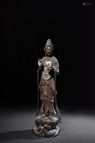 CHINESE SANDALWOOD FIGURE OF GUANYIN