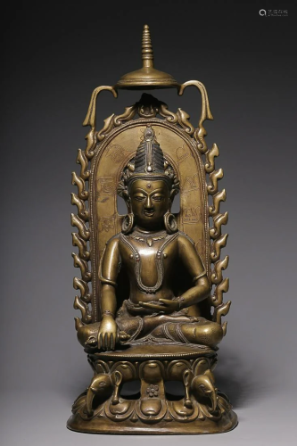 CHINESE SILVER-INLAID BRONZE FIGURE OF VAJRA