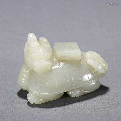 CHINESE HETIAN JADE TORTOISE-DRAGON