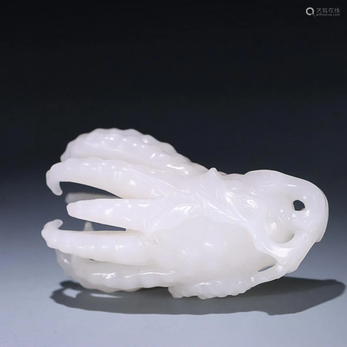 CHINESE HETIAN WHITE JADE FINGERED CITRON