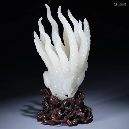 CHINESE HETIAN WHITE JADE FINGERED CITRON