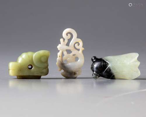 THREE CHINESE JADE CARVINGS, QING DYNASTY (1644-1911)