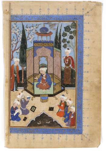 SA'ADI AND THE WISE MEN, PROBABLY FROM THE BUSTAN'E SA'ADI, ...