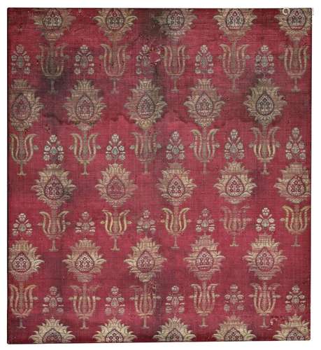 AN OTTOMAN SILK AND METAL-THREAD BROCADE (KEMHA) FRAGMENT, B...