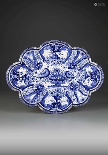 A BLUE AND WHITE NURNBERG FAIENCE PLATTER 'KABARETTSCHALE', ...