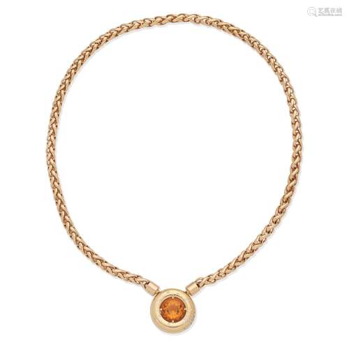 CITRINE AND DIAMOND-SET NECKLACE