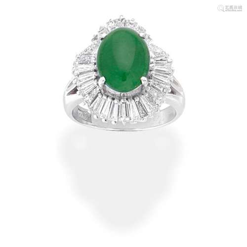 JADE AND DIAMOND BALLERINA RING