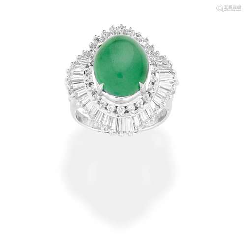 JADE AND DIAMOND BALLERINA RING