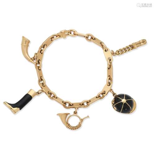 HERMÉS EQUESTRIAN ENAMEL CHARM BRACELET