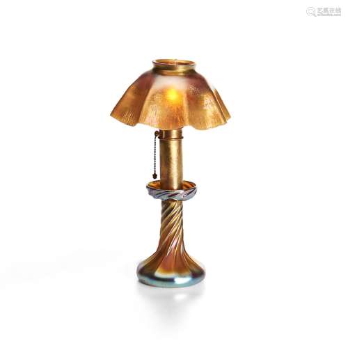Tiffany Studios Favrile Glass Candle Lamp, New York, New Yor...