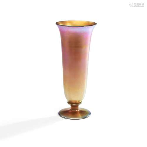 Victor Durand Iridescent Gold Glass Vase, Vineland, New Jers...