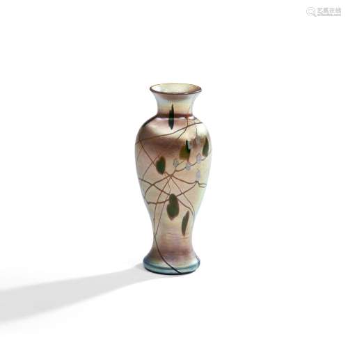 Steuben Decorated Gold Aurene Glass Vase, Corning, New York,...