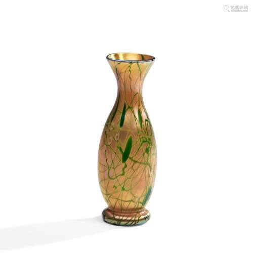 Steuben Decorated Gold Aurene Glass Vase, Corning, New York,...