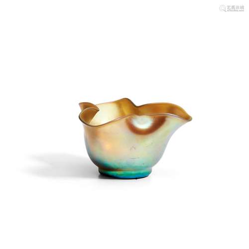 Steuben Gold Aurene Glass Triform Nut Dish, Corning, New Yor...