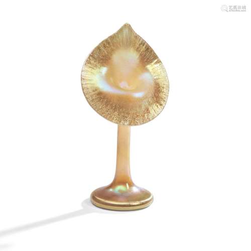 Steuben Gold Aurene with Frosting Jack-in-the-pulpit Glass V...