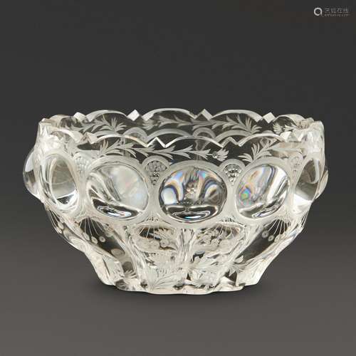 G.T. Hawkes & Co. Cut Crystal Bowl, Corning, New York, l...