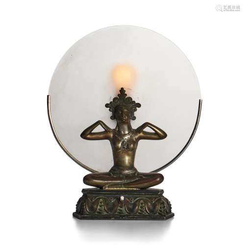 Art Deco Figural Lamp Attributed to Josef Lorenzi, c. 1930, ...