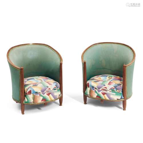 Pair of Art Deco Slipper Chairs, probably France, c. 1935, b...