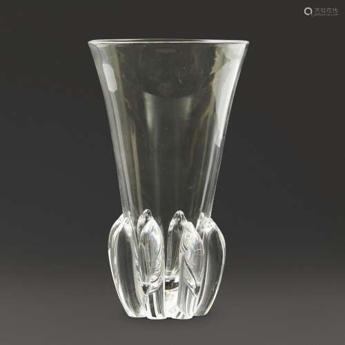 George Thompson for Steuben Lotus Crystal Vase, Corning, New...