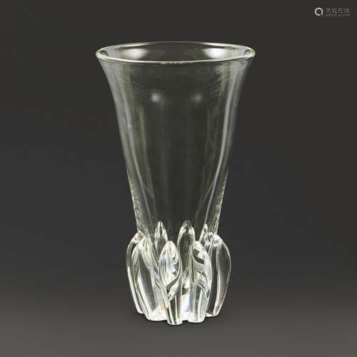 George Thompson for Steuben Lotus Crystal Vase, Corning, New...