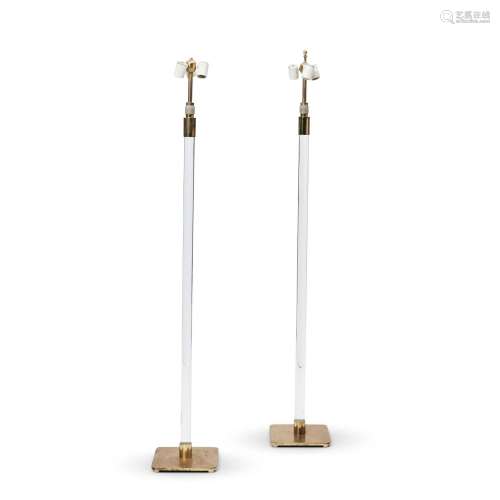 Pair of Mid-century Modern Acrylic Floor Lamps, c. 1960, acr...
