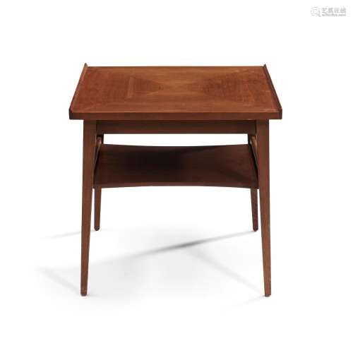 Mid-century Modern Side Table  c. 1970, teak and teak veneer...