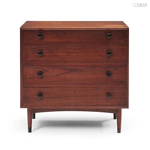 Danish Mid-century Modern Small Teak Chest of Drawers, c. 19...