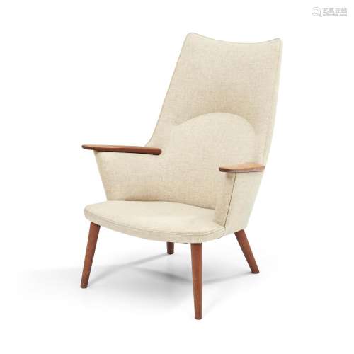 Danish Mid-century Modern Upholstered Teak Armchair, c. 1960...