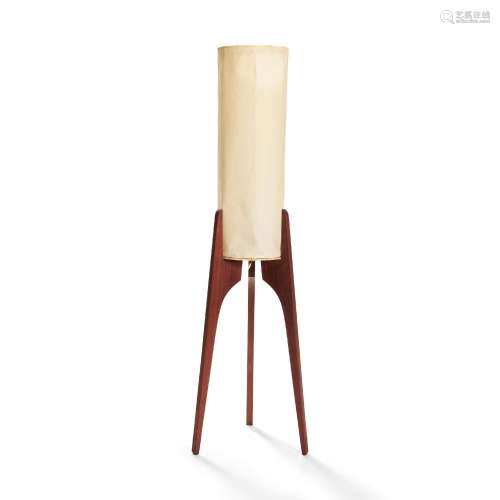 Danish Mid-century Modern Rocket Table Lamp, c. 1960, teak a...