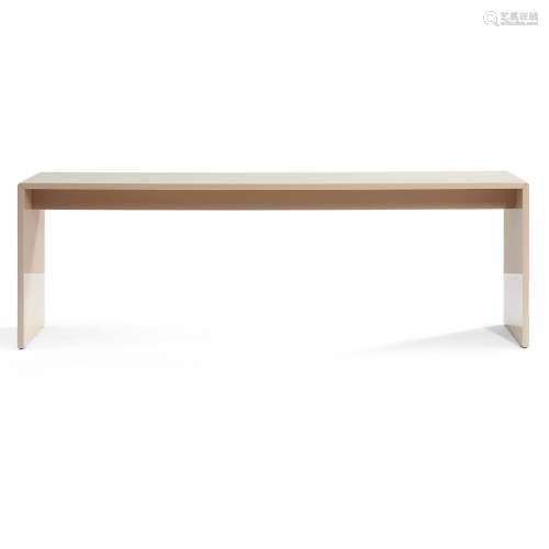 Console Table, 1980s, with a high-gloss faux lacquer, cafe a...