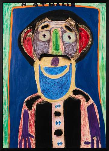 Nathalie, Portrait of a Clown, France, c. 1980, watercolors ...